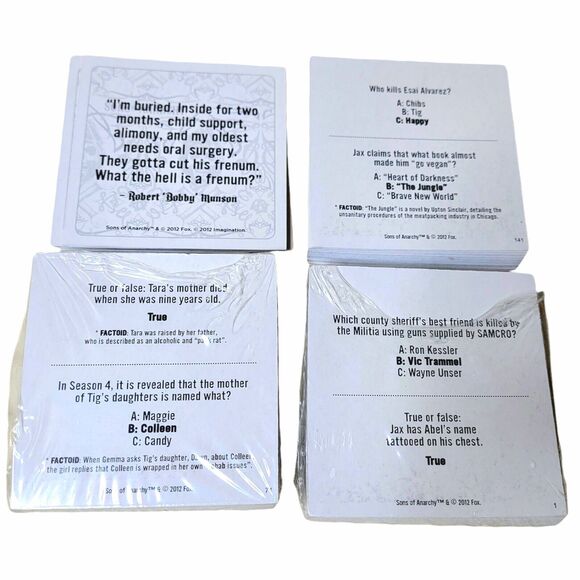 SONS of ANARCHY Trivia Box Card Game Cardinal Games 2012 - Picture 10 of 11